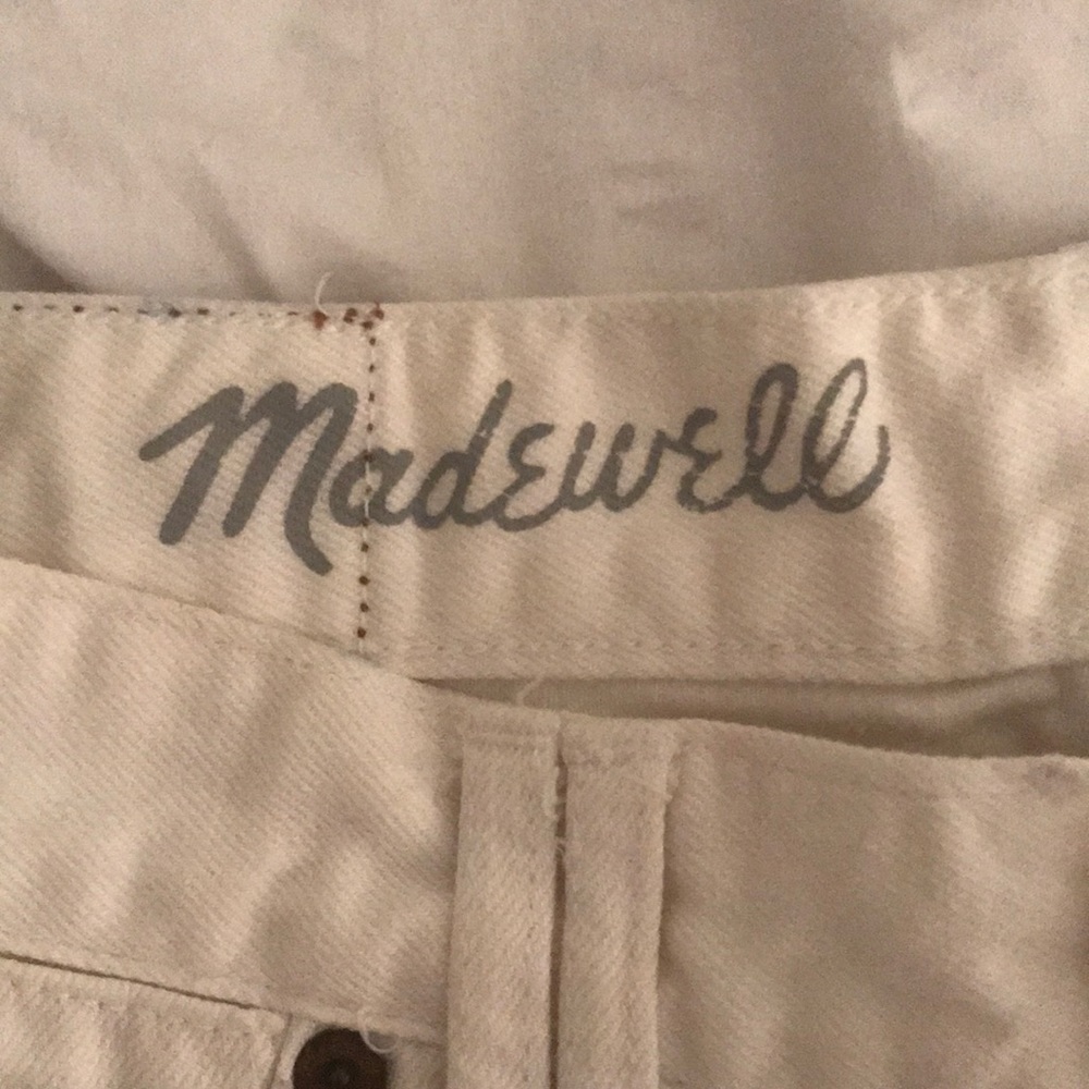 Madewell Distressed White Shorts